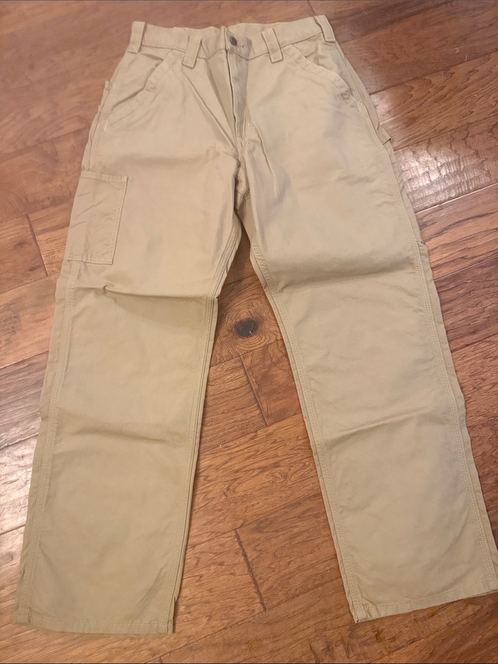 Carhartt Men's Work Cargo Pants in Khaki Tan 34 x 32 Loose Fit Canvas Utility